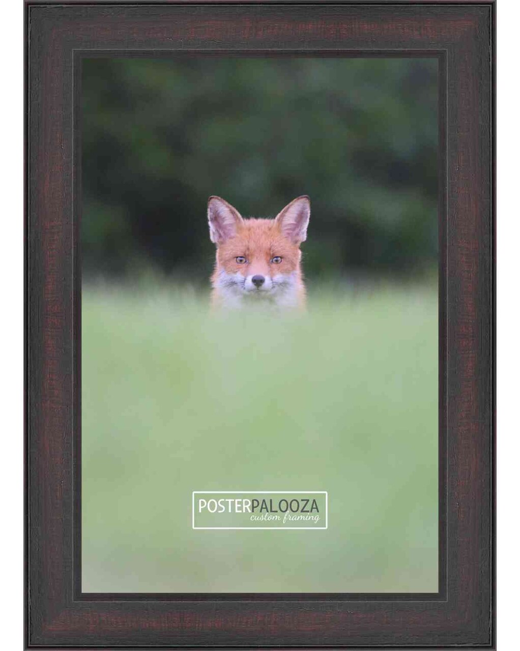 Distressed Brown Picture Frame - UV Acrylic, Foam Board Backing, Hanging Hardware